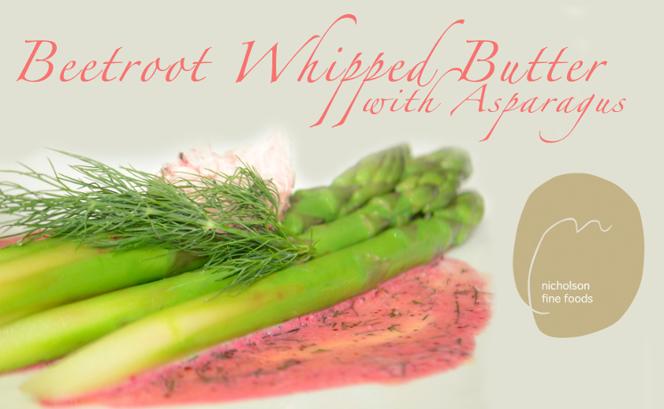 Asparagus with whipped beetroot butterscaled