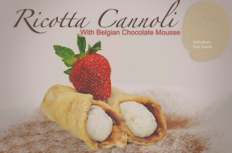 Cannoli with Belgian white chocolate ricotta scaled