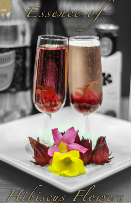 Essence of Hibiscus with Sparkling wine or tonic water