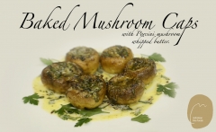 Baked Mushroom Caps with whipped porcini butter