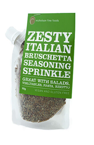 A pack of Zesty Italian Bruschetta Seasoning Sprinkle
